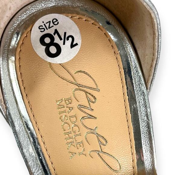 Jewel Badgley Mishka NEW Thamar Crystal Strappy Block Heel Silver Women's Sz 8.5 - Picture 14 of 14